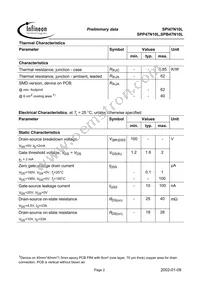 SPP47N10L Datasheet Page 2