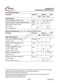 SPP80N03S2-03 Datasheet Page 2