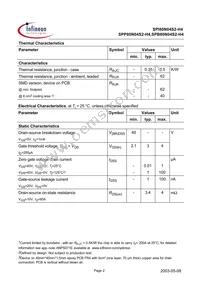 SPP80N04S2-H4 Datasheet Page 2