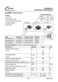 SPP80N06S2-07 Datasheet Cover