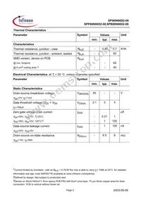 SPP80N06S2-08 Datasheet Page 2