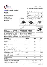 SPP80N06S2L-05 Datasheet Cover