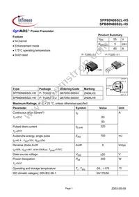 SPP80N06S2L-H5 Datasheet Cover