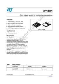 SPV1001N40 Datasheet Cover