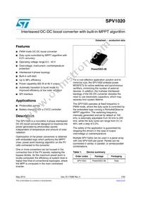 SPV1020 Datasheet Cover