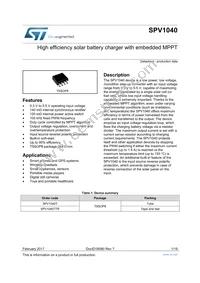 SPV1040TTR Datasheet Cover