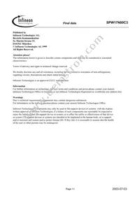 SPW17N80C3A Datasheet Page 11