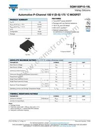 SQM100P10-19L_GE3 Datasheet Cover