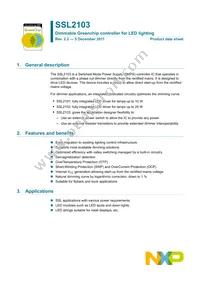 SSL2103T/1 Datasheet Cover