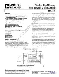 SSM2315CBZ-REEL7 Datasheet Cover