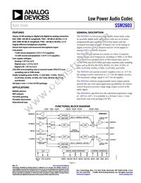 SSM2603CPZ-R2 Datasheet Cover