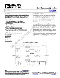SSM2604CPZ-REEL Datasheet Cover