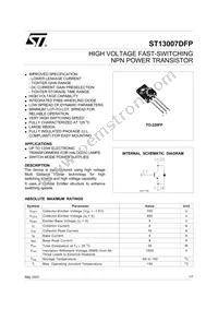 ST13007DFP Datasheet Cover