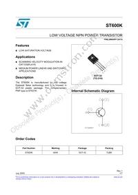 ST600K Datasheet Cover