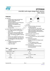 ST7FOXU0M6 Datasheet Cover