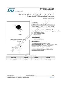 STB10LN80K5 Datasheet Cover