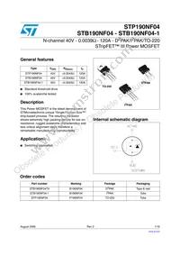 STB190NF04T4 Datasheet Cover