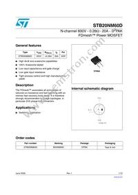 STB20NM60D Datasheet Cover