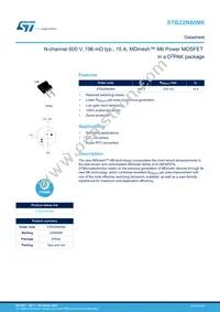 STB22N60M6 Datasheet Cover