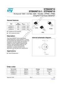 STB60NF10T4 Datasheet Cover