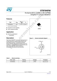 STB76NF80 Datasheet Cover