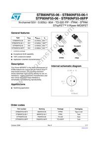 STB80NF55-06-1 Datasheet Cover