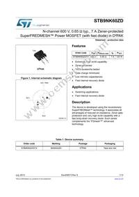 STB9NK60ZDT4 Datasheet Cover