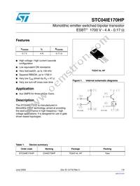 STC04IE170HP Datasheet Cover