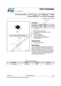 STD11N60DM2 Datasheet Cover