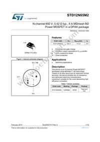 STD12N65M2 Datasheet Cover