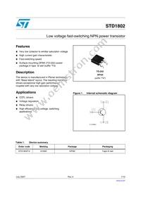 STD1802T4 Datasheet Cover