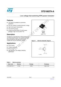 STD1802T4-A Datasheet Cover