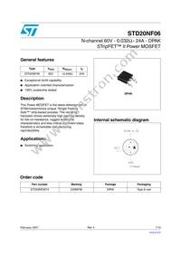 STD20NF06T4 Datasheet Cover