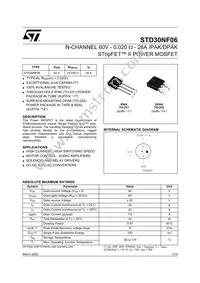 STD30NF06 Datasheet Cover