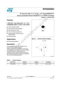 STD3N40K3 Datasheet Cover