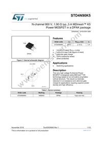 STD4N90K5 Datasheet Cover