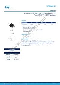 STD6N62K3 Datasheet Cover