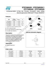 STD7NM50N Datasheet Cover