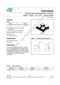 STE07DE220 Datasheet Cover