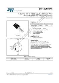 STF10LN80K5 Datasheet Cover