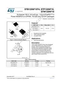 STF120NF10 Datasheet Cover