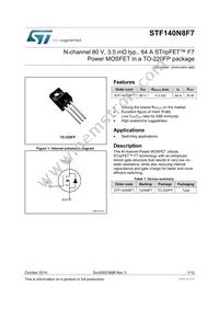 STF140N8F7 Datasheet Cover