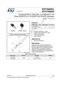 STF7N80K5 Datasheet Cover