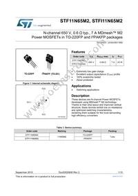 STFI11N65M2 Datasheet Cover