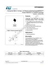 STFI5N95K3 Datasheet Cover