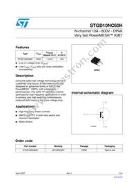 STGD10NC60HT4 Datasheet Cover