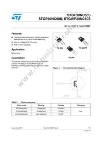 STGF30NC60S Datasheet Cover