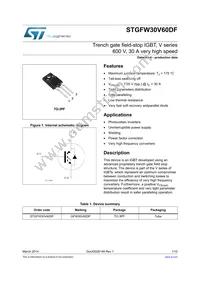 STGFW30V60DF Datasheet Cover