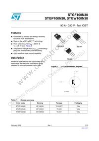 STGP100N30 Datasheet Cover