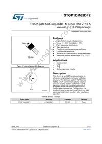 STGP10M65DF2 Datasheet Cover